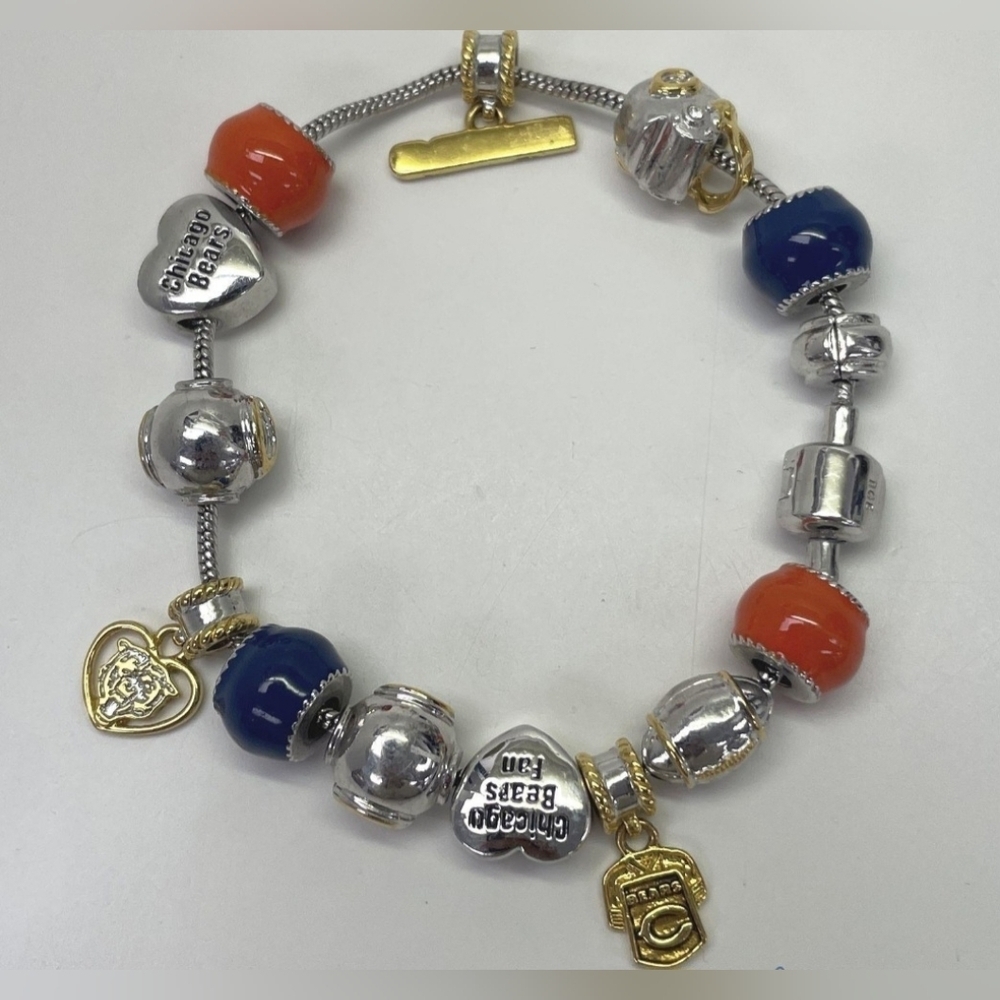 Bradford Exchange "Go Bears!" Chicago Bears Fan Charm Bracelet